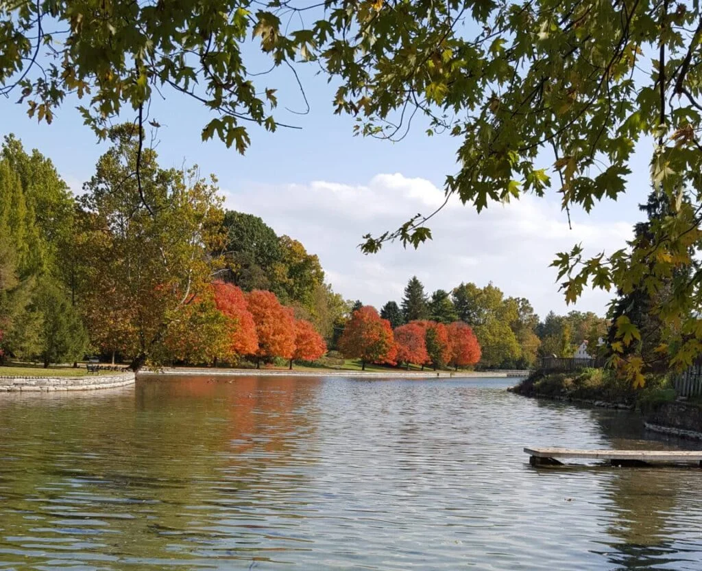 Children's Lake in Boiling Springs, PA in the fall.