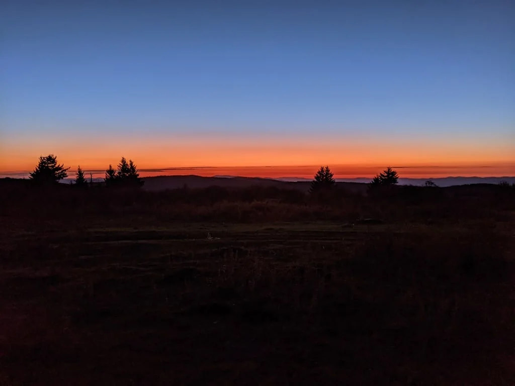Another spectacular sunset coming to an end in Grayson Highlands.